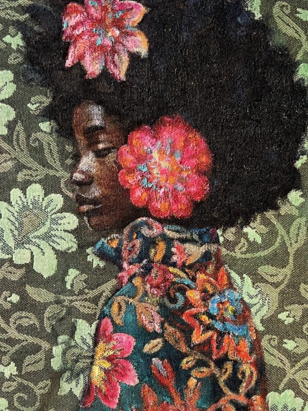 Atravesdelasflores-acrilicosobretelatweedestampada.40x40cm-500€